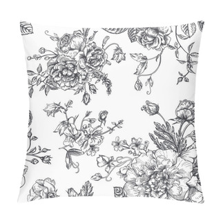 Personality  Pattern With Bouquet Of  Flowers. Pillow Covers