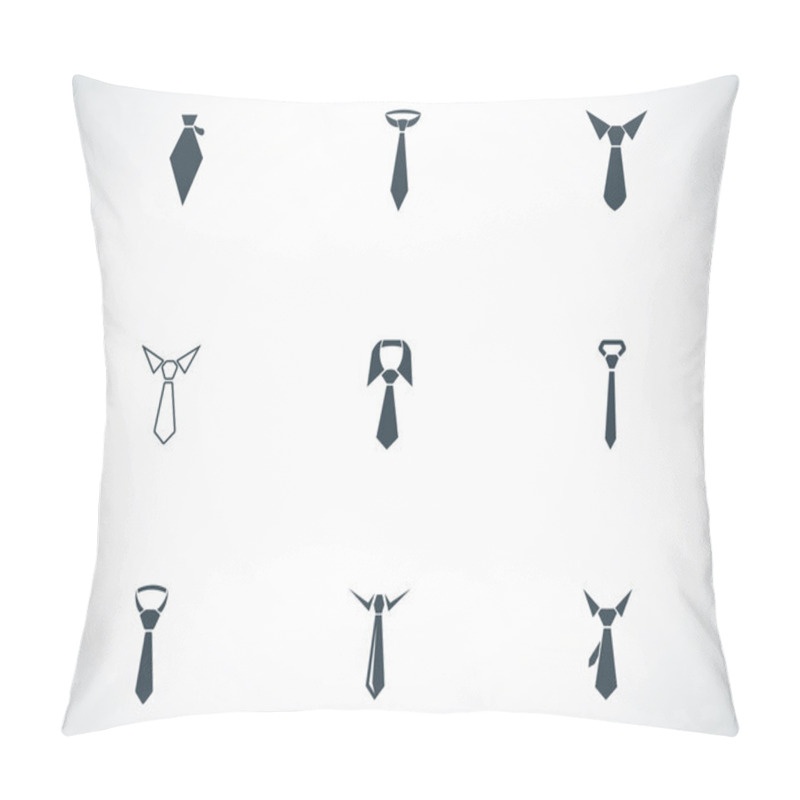 Personality  Vector Black Tie Icons Set Pillow Covers