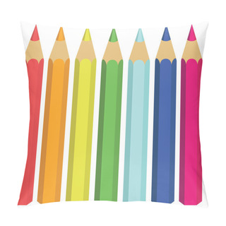 Personality  Colored Crayons, Vector Illustration Pillow Covers