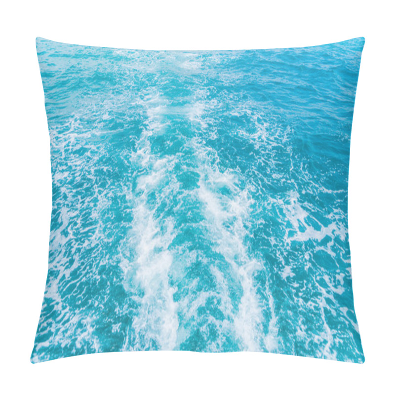 Personality  Trail On Sea Water Surface Behind  Boat Pillow Covers