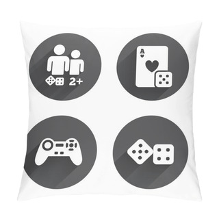 Personality  Gamer Icons. Board Games Players. Pillow Covers