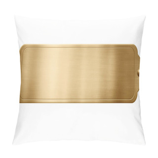 Personality  Gold Metal Plate With Space For Your Text Isolated On White Background Design Template On Gold Background. 3D Illustration. Pillow Covers