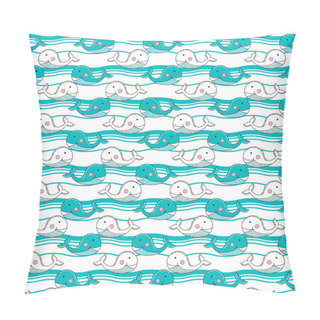 Personality  Cartoon Whale Pattern Pillow Covers
