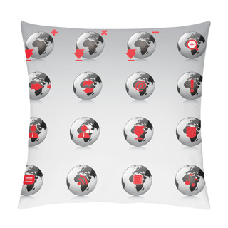 Personality  Vector Globe  Icons Set, Vector Pillow Covers
