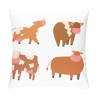 Personality  Cartoon Cow Character Pillow Covers