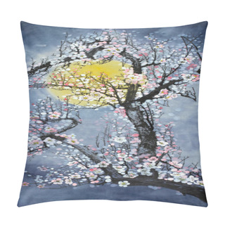 Personality  Flowering Apple Tree On The Background Of The Moon Pillow Covers