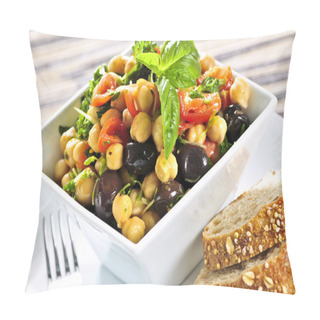 Personality  Vegetarian Meal Of Chickpea Or Garbanzo Beans Salad Pillow Covers