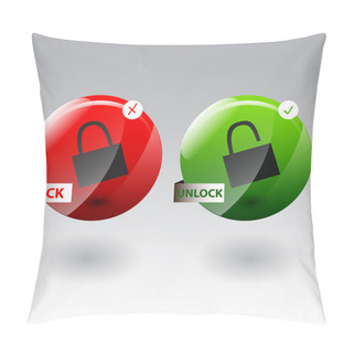 Personality  Vector Illustration Of Security Concept With Locked And Unlocked Pad Lock Pillow Covers