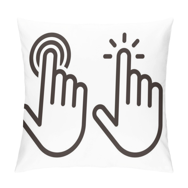 Personality  Hand Pointer, Clicking Icon Set Isolated On White Background Pillow Covers