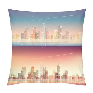 Personality  City Skyline At Night Pillow Covers