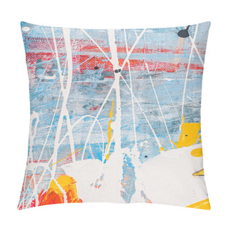 Personality  Close Up Of Splatters Of Oil Paint On Abstract Multicolor Background  Pillow Covers