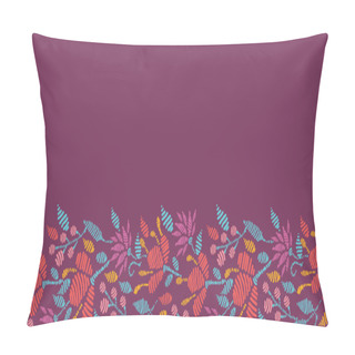 Personality  Emboridered Flowers Horizontal Seamless Pattern Border Pillow Covers
