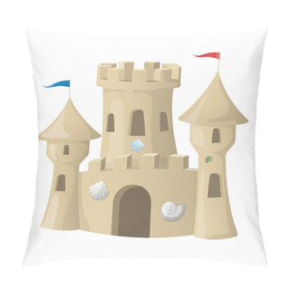 Personality  Sand Castle. Vector Illustration Pillow Covers