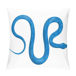 Personality  Slither Blue Python Snake Top View Vector Icon Pillow Covers