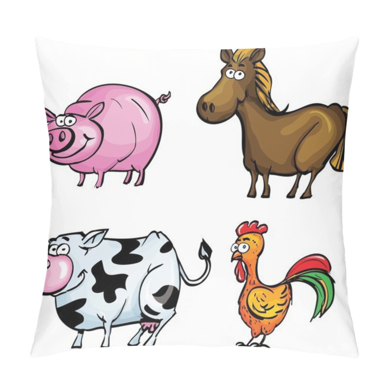 Personality  Cartoon set of farm animals pillow covers