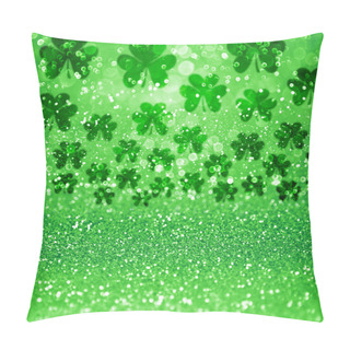 Personality  St Patricks Day Lucky Glitter Sparkle Background For Saint Patty Party Invite, Irish Shamrock Clovers Sale Flyer, Celebration, Card, Green Spring Texture, Luck Confetti Pattern Or Poster Pillow Covers