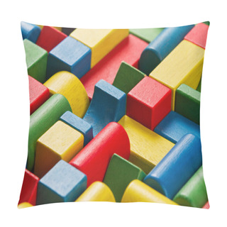 Personality  Toys Blocks, Multicolor Wooden Bricks, Colorful Building Game Piece Pillow Covers
