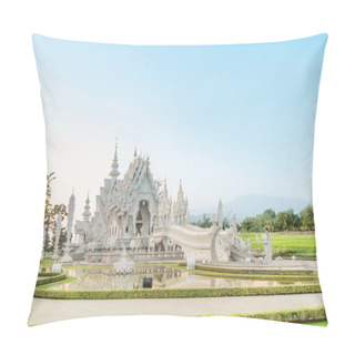 Personality  Famous Thailand Temple Or Grand White Temple Call Wat Rong Khun,at Chiang Rai, Thailand, Pillow Covers