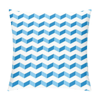 Personality  Aztec Chevron Blue Seamless Pattern,texture Or Background With Zigzag Swimming Pool Retro Motif. Pillow Covers