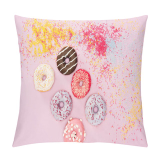 Personality  Donuts With Different Sweet Glaze Pillow Covers