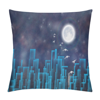 Personality  Abstract City Silhouettes. 3D Rendering Pillow Covers