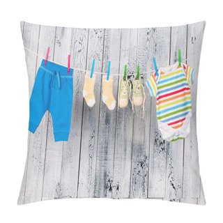 Personality  Baby Clothes Hanging On The Clothesline. Pillow Covers