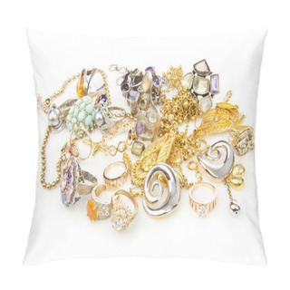 Personality  Lots Of Jewellery On White Pillow Covers