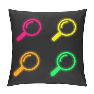 Personality  Airport Searchor Four Color Glowing Neon Vector Icon Pillow Covers