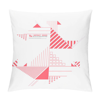 Personality  Abstract Of Living Coral Color Geometric Dimension.  Pillow Covers