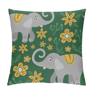 Personality  Seamless Pattern. Vector Image Of A Giraffe On A Botanical Background. Flat Illustration Of African Animals. Tropical Plants And Flowers Made In The Scandinavian Style. Wildlife Africa In Doodle Style Pillow Covers