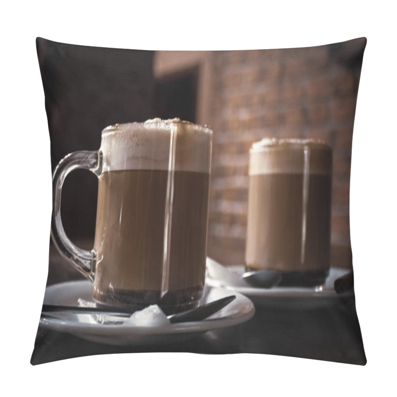 Personality  Cup Of Latte Coffee With Foam Pillow Covers