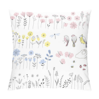 Personality  Floral Isolated Elements For DIY  Tender Illustration Pillow Covers