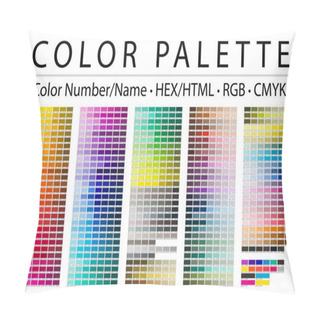 Personality  Color Palette. Print Test Page. Color Chart Table. Color Numbers Or Names. RGB, CMYK, HEX HTML Codes. Vector Color Palette. - Illustration Pillow Covers