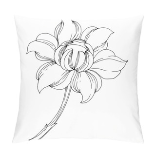 Personality  Vector Golden Monogram Floral Ornament. Black And White Engraved Ink Art. Isolated Monograms Illustration Element. Pillow Covers
