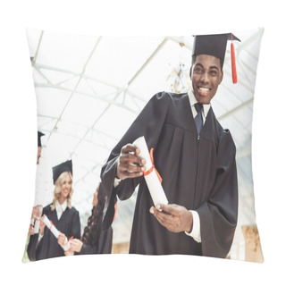 Personality  Graduated Student Showing Diploma Pillow Covers