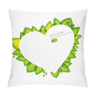 Personality  Abstract Plant Icon With Heart Element Pillow Covers
