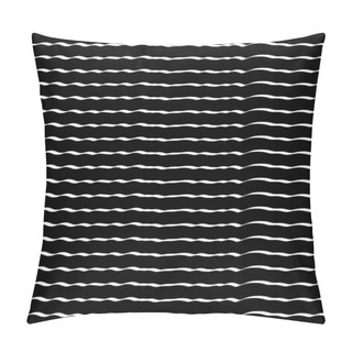 Personality  Curved Lines Seamless Pattern. Jagged Stripes Ornament. Curves Print. Striped Background. Linear Waves Motif. Broken Line Shapes Wallpaper. Wavy Stripe Figures. Ethnical Textile Print. Vector Artwork Pillow Covers