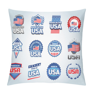 Personality  USA And Made In USA Icons Set Pillow Covers