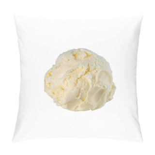 Personality  A Ball Of Creamy Fruit Ice Cream Yellow On A White Background Pillow Covers