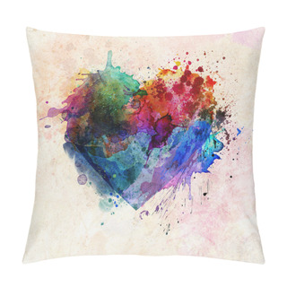 Personality  Splash Background. Heart Pillow Covers