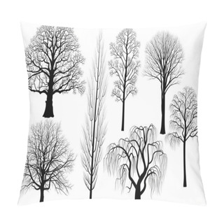 Personality  Collection Of Trees In Black Pillow Covers