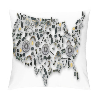 Personality  Spare Parts Map Of America Pillow Covers