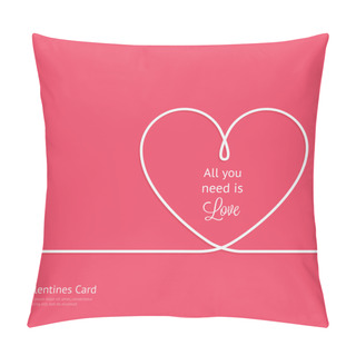 Personality  Valentines Card With Line Heart Pillow Covers
