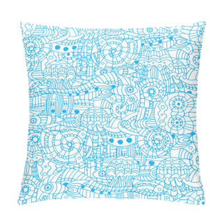 Personality Vector Illustration Of A Doodle Marine Life Pattern Pillow Covers