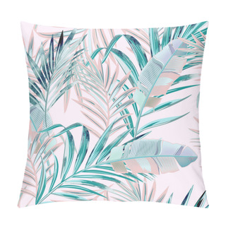 Personality  Fashion Vector Floral Pattern With Tropical Palm Leaves Pillow Covers