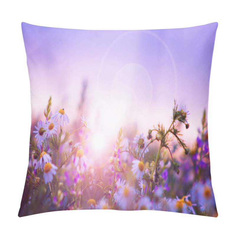 Personality  Spring flowers field pillow covers