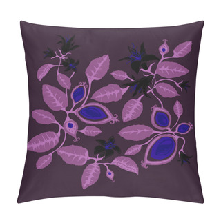 Personality  Lemon Tree With Flowers And Fruits. Designed For Repeat When Printing. Rapport. Vector. Pillow Covers