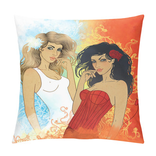 Personality  Gemini Astrological Sign As A Beautiful Girl Pillow Covers