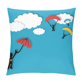 Personality  Superhero Flying In The Clouds Pillow Covers