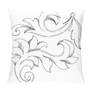 Personality  Vector Golden Monogram Floral Ornament. Black And White Engraved Ink Art. Isolated Ornaments Illustration Element. Pillow Covers